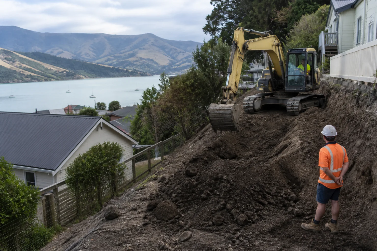 Illustrative earthworks setting in Akaroa
