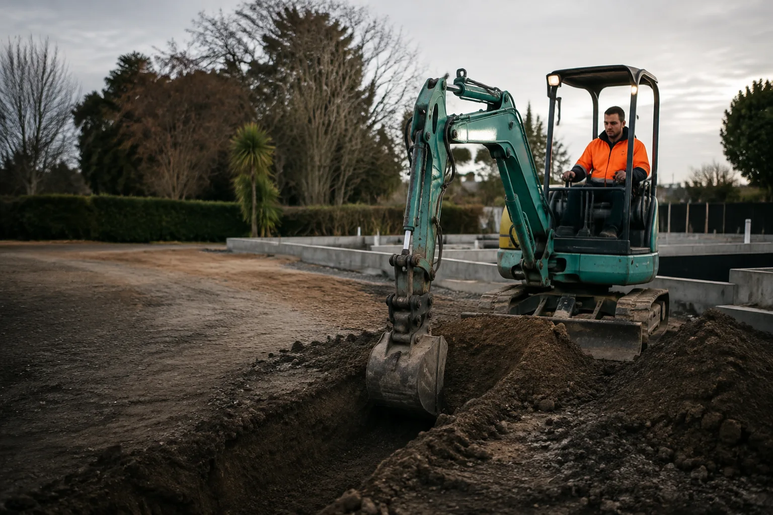 Illustrative digger hire (with operator) work